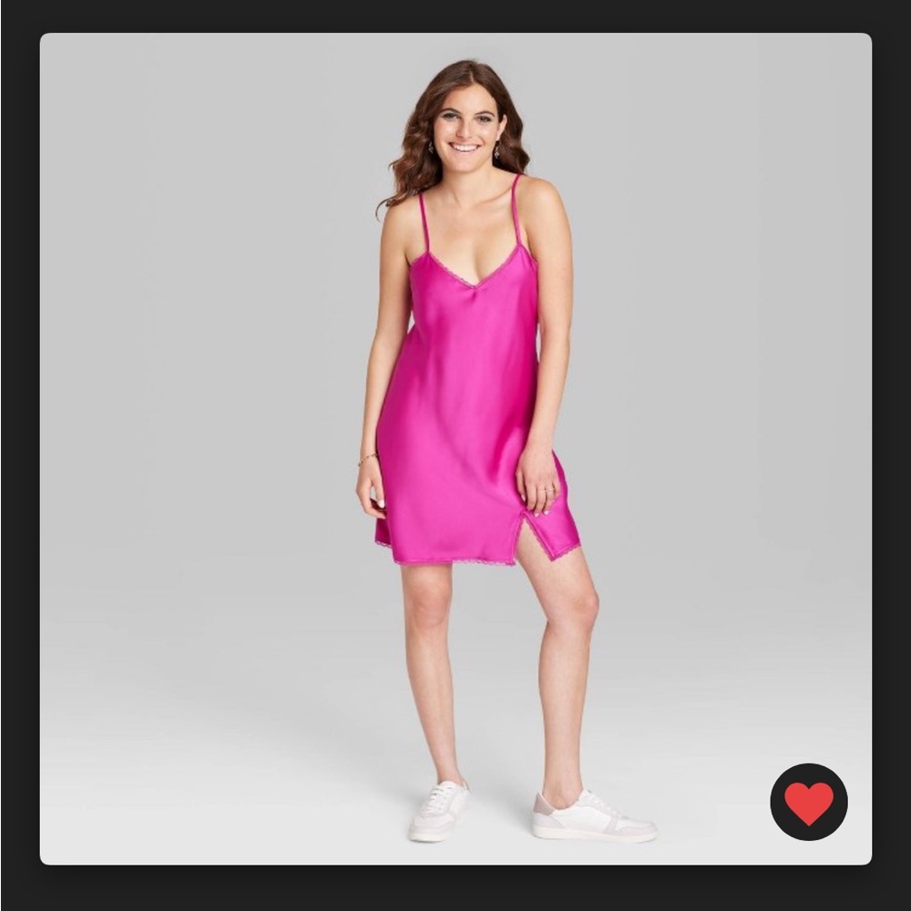 Wild fable pink slip dress with slit
